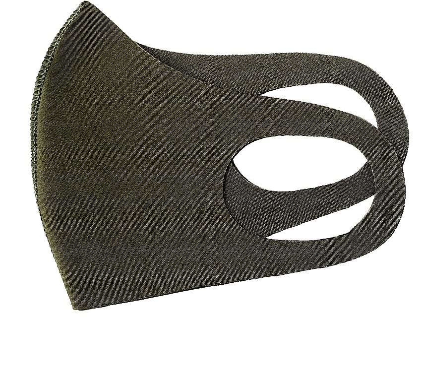 Maska wielokrotnego użytku z 2 zaworami, khaki - XoKo — Zdjęcie N3