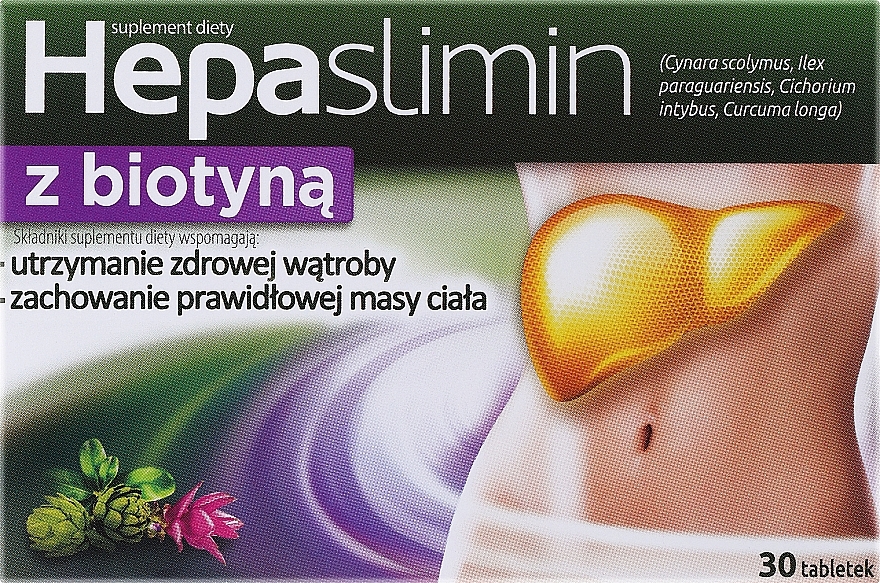 Suplement diety Hepaslimin z biotyną - Aflofarm Hepaslimin With Biotin — Zdjęcie N1