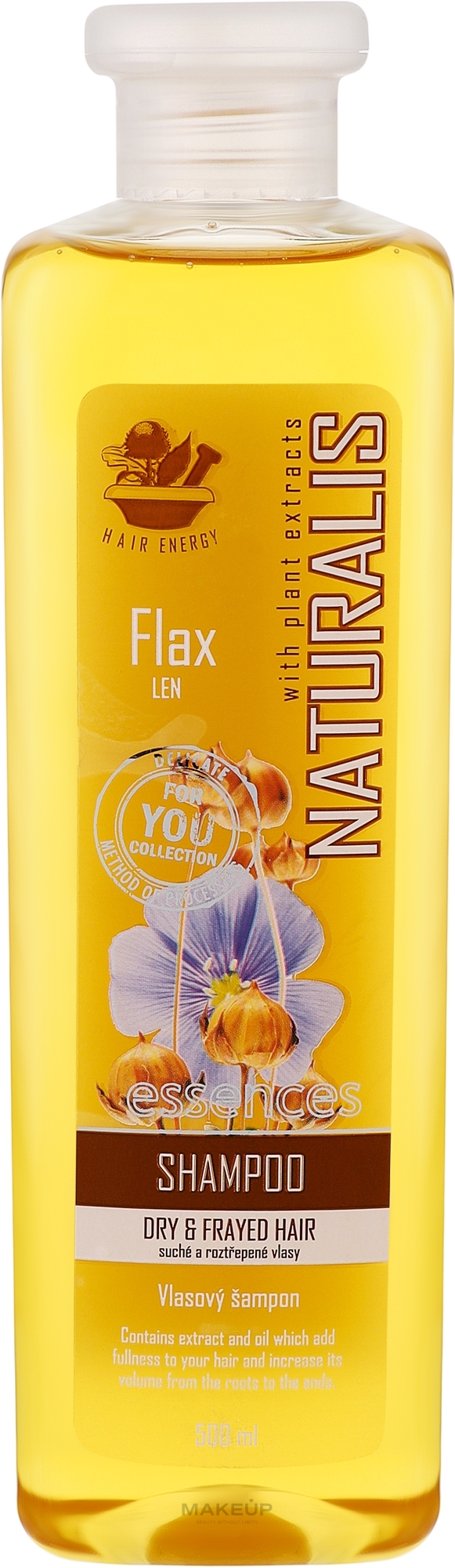 Szampon z wyciągiem z nasion lnu do włosów suchych i postrzępionych - Naturalis Flax Shampoo — Zdjęcie 500 ml
