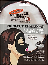 Detoksykująca maska w płachcie do twarzy z węglem kokosowym - Palmer's Coconut Oil Formula Coconut Charcoal Detoxifying Sheet Mask — Zdjęcie N1
