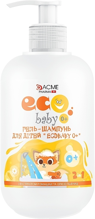 Szampon dla dzieci z ekstraktem z rumianku i olejkiem z pszenicy Eco baby 0+ - Acme Color Gel-shampun children Eco baby 0+ — Zdjęcie N1