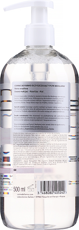 Oczyszczający płyn micelarny - Corine de Farme Purity Micellar Water — Zdjęcie N2