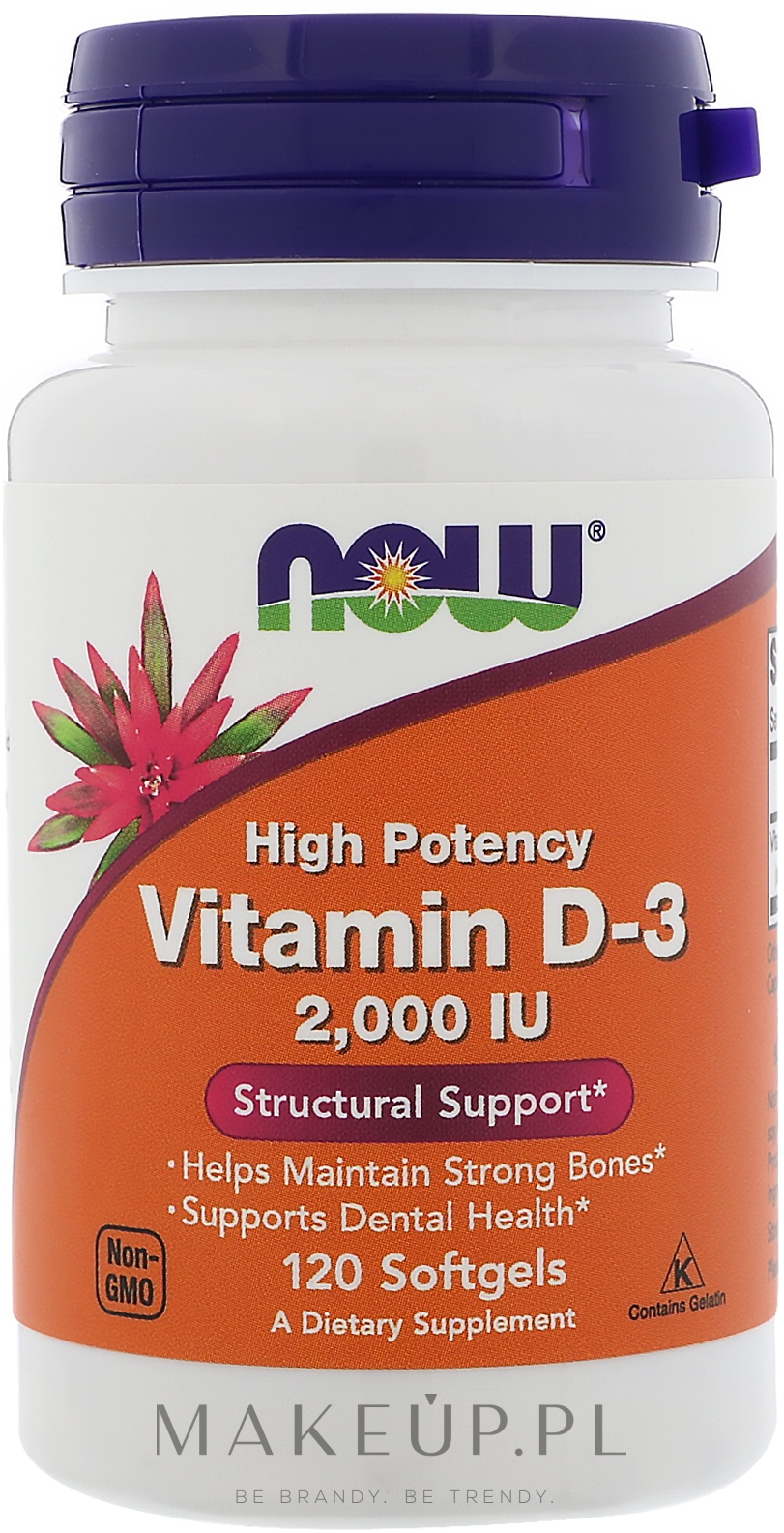 Kapsułki żelatynowe Witamina D3 - Now Foods Vitamin D3 2000 IU — Zdjęcie 120 szt.