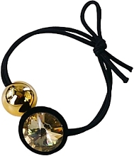 Gumka do włosów ze złotym elementem ozdobnym, czarna - Lolita Accessories — Zdjęcie N1