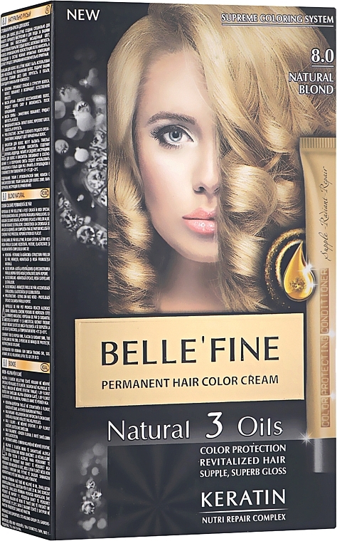 Kremowa farba do włosów - Belle’Fine Natural 3 Oils Permanent Hair Color Cream