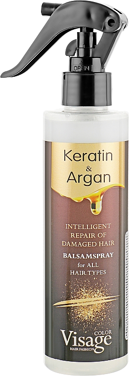 Balsam do włosów w sprayu z keratyną i olejkiem arganowym	 - Visage Keratin & Argan Balsam Spray — Zdjęcie N1