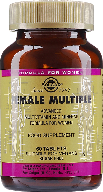 Suplement diety "Kompleks witaminowy" dla kobiet - Solgar Female Multiple — Zdjęcie N3