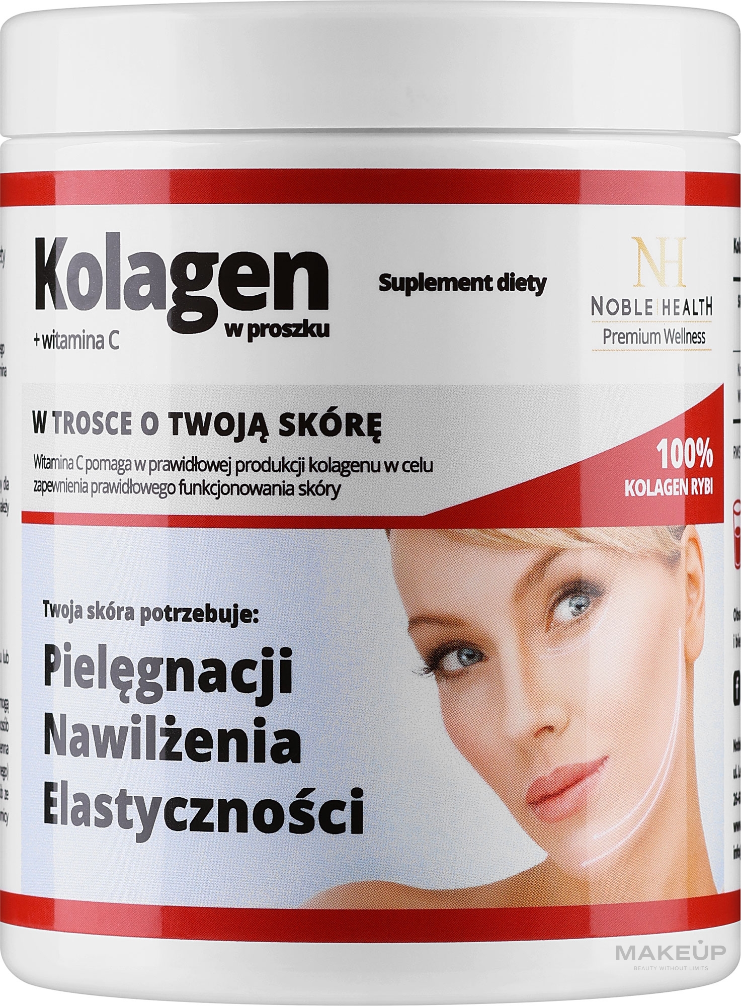 Kolagen w proszku + witamina C - Noble Health Kolagen Vitamin C  — Zdjęcie 100 g