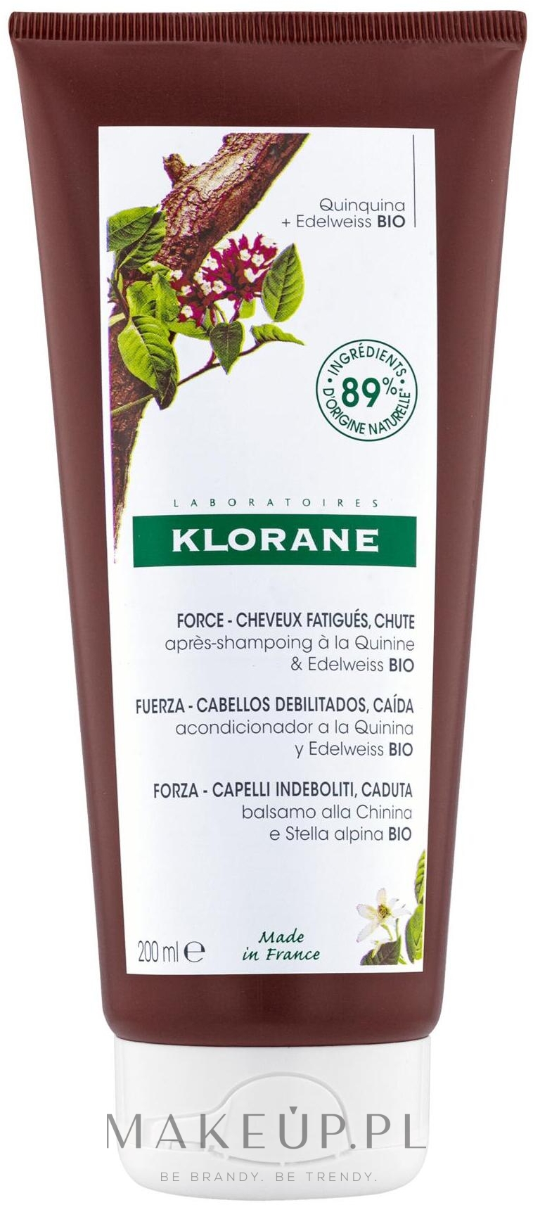 Odżywka przeciw wypadaniu włosów Szarotka - Klorane Strength Tired Hair & Fall Conditioner With Quinine And Edelweiss Organic — Zdjęcie 200 ml