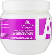 Maska do włosów zniszczonych - Kallos Cosmetics Latte With Milk Protein Mask — Zdjęcie N2
