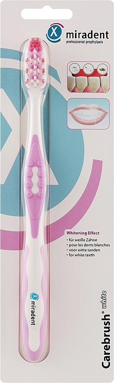 Szczoteczka do zębów - Miradent Carebrush Toothbrush White Pink — Zdjęcie N1