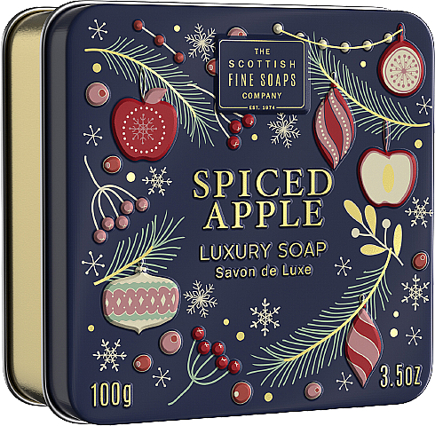Mydło do ciała w metalowej puszce - Scottish Fine Soaps Spiced Apple Luxury Soap — Zdjęcie N1