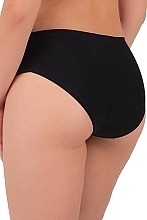 Majtki "Figi Maxi Bikini" z bezszwowymi krawędziami, wysoki stan, czarne - Moraj — Zdjęcie N1