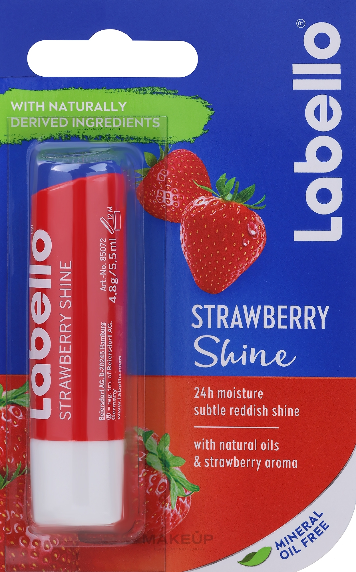 Truskawkowy balsam do ust - Labello Lip Care Strawberry Shine Lip Balm — Zdjęcie 4.8 g