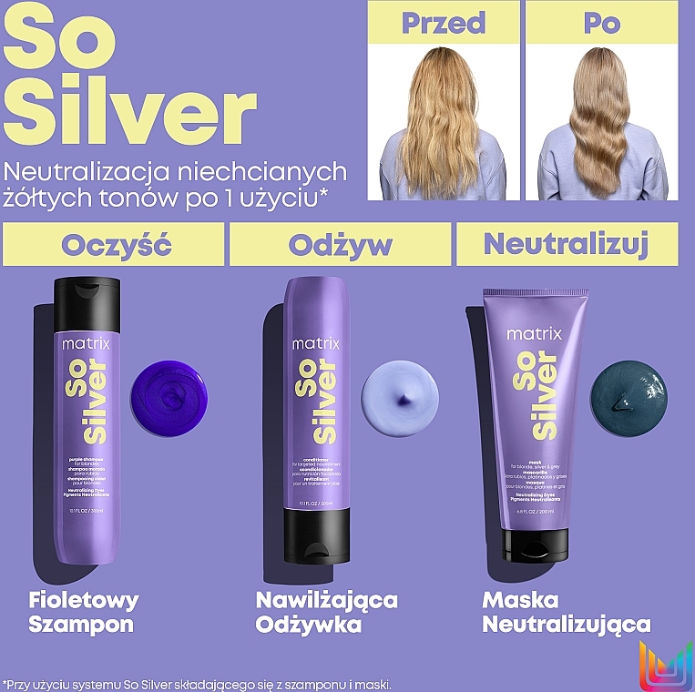 Szampon neutralizujący niechciany żółty odcień włosów - Matrix Total Results Color Obsessed So Silver Shampoo — Zdjęcie N14