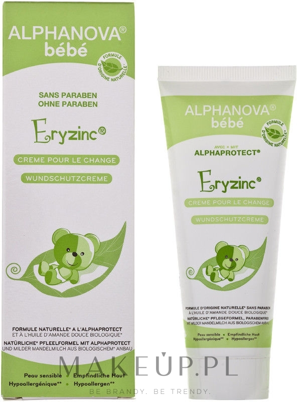 Krem pod pieluszkę chroniący przed podrażnieniami i odparzeniami - Alphanova Baby Natural Eryzinc Nappy Rash Cream — Zdjęcie 75 g