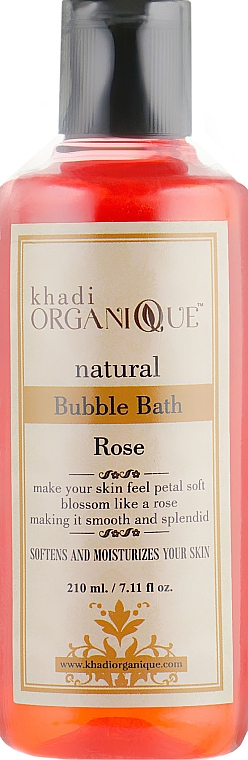 Naturalna łagodząca pianka do kąpieli ajurwedyjskiej Róża - Khadi Organique Rose Bubble Bath — Zdjęcie N1