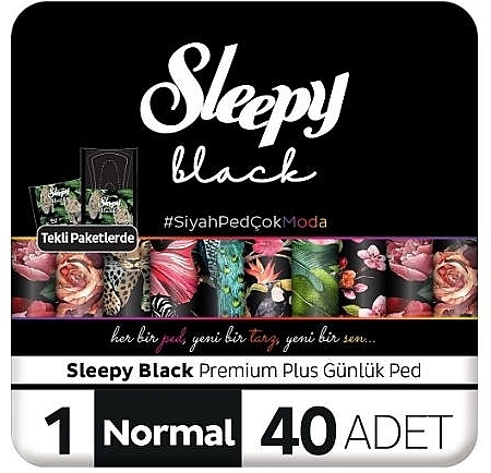 Podpaski dzienne, 40 szt. - Sleepy Bio Naturel Ped Black Normal — Zdjęcie N1