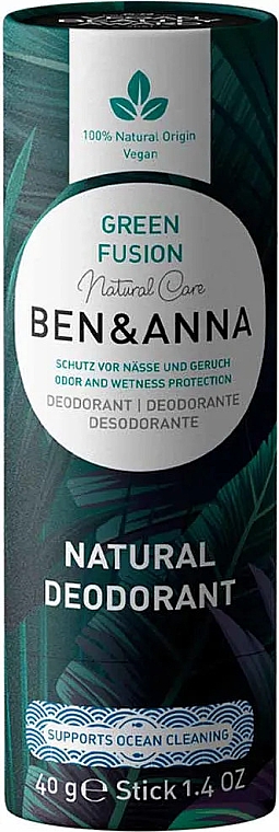 Naturalny dezodorant na bazie sody Green Fusion (karton) - Ben & Anna Natural Care Green Fusion Deodorant Paper Tube — Zdjęcie N1