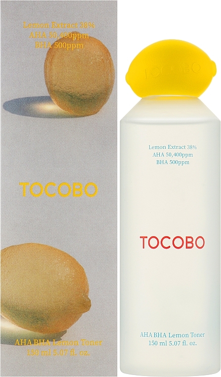 Cytrynowy tonik z kwasami AHA, BHA i witaminą C - Tocobo AHA BHA Lemon Toner — Zdjęcie N2