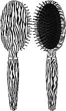 Owalna masująca szczotka do włosów Zebra, 10 rzędów - Titania — Zdjęcie N1