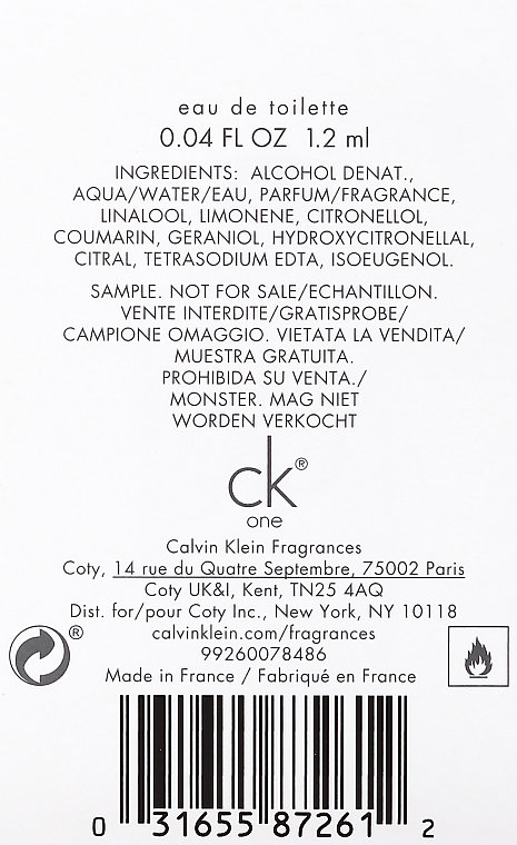 Calvin Klein CK All - Woda toaletowa (próbka) — Zdjęcie N6