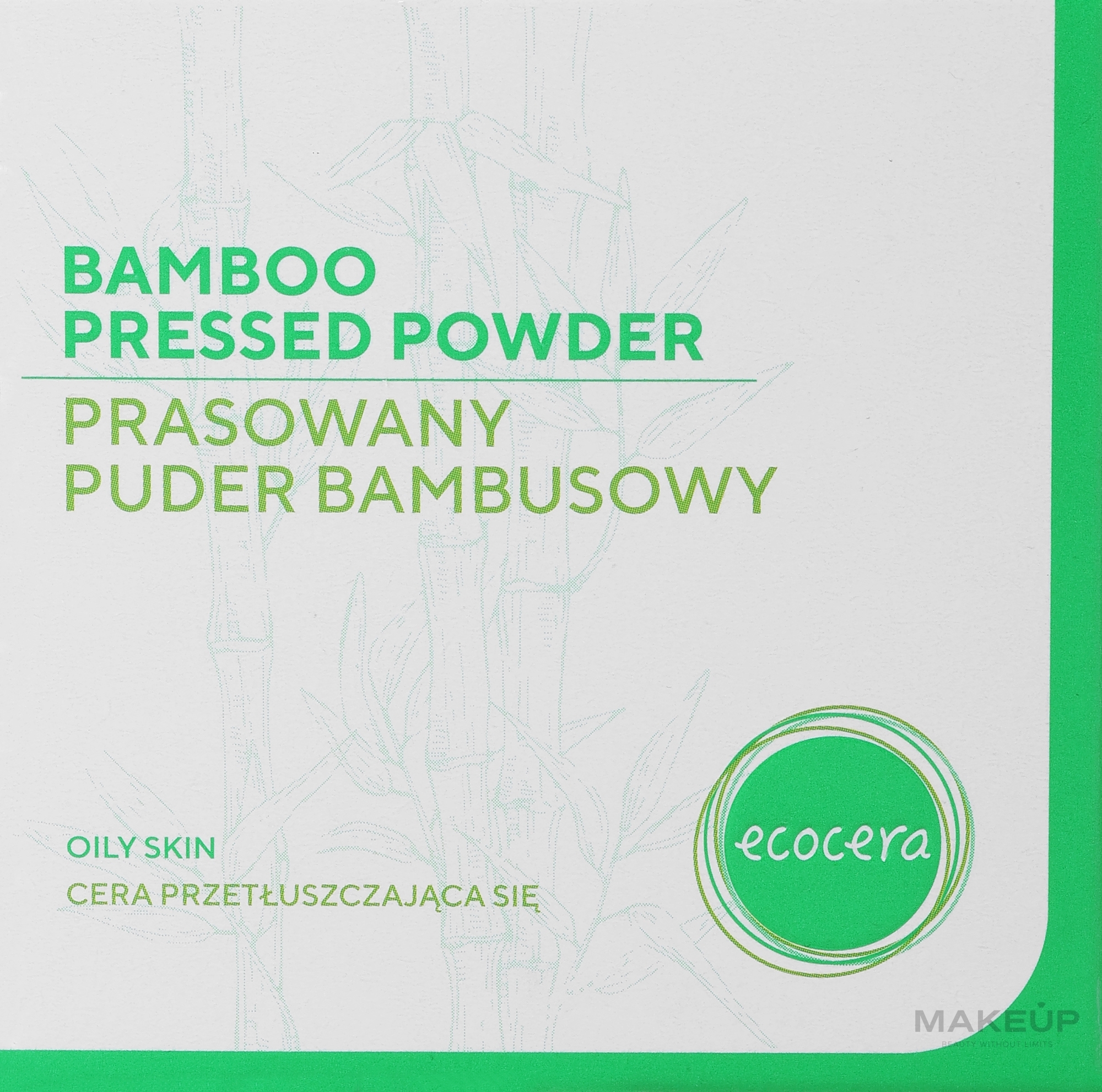 Prasowany puder bambusowy do cery tłustej i mieszanej - Ecocera Bamboo Pressed Face Powder — Zdjęcie 10 g