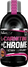 Spalacz tłuszczu w płynie L-karnityna + chrom pomarańczowy, 500 mg - BiotechUSA L-Carnitine + Chrome  — Zdjęcie N1