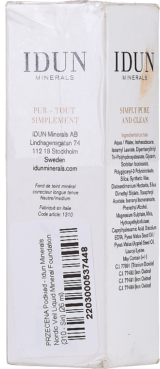 PRZECENA! Podkład - Idun Minerals Nordic Veil Liquid Mineral Foundation * — Zdjęcie N3