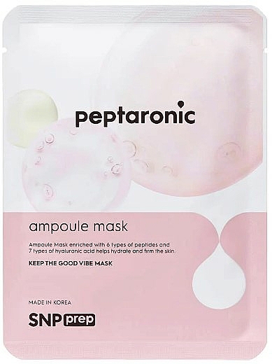 Peptydowa maseczka ​​nawilżająca w płachcie do twarzy - SNP Prep Peptaronic Ampoule Mask — Zdjęcie N1