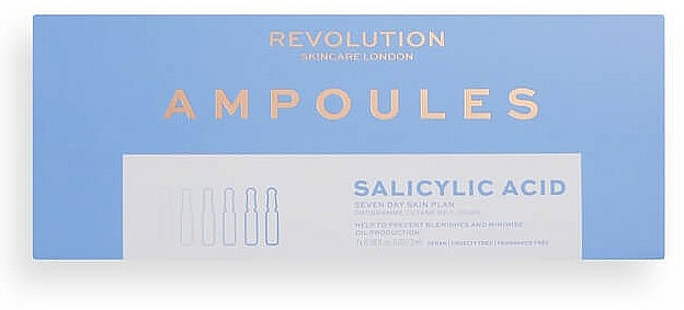 Ampułki do twarzy z kwasem salicylowym - Revolution Skincare 7 Day Blemish Preventing Skin Plan Ampoules Salicylic Acid — Zdjęcie N3