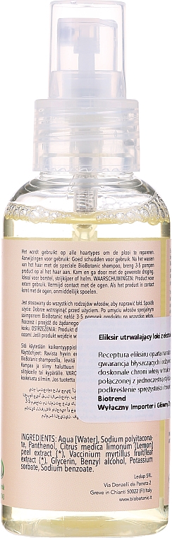 Utrwalający eliksir do loków - BioBotanic BioCare Aqua Fixative Elixir — Zdjęcie N2