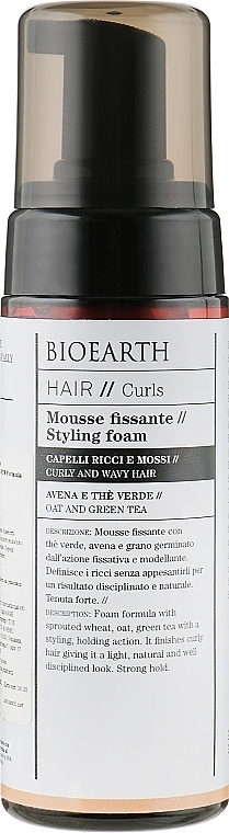 Pianka do stylizacji falowanych włosów - Bioearth Hair Styling Mousse — Zdjęcie N1