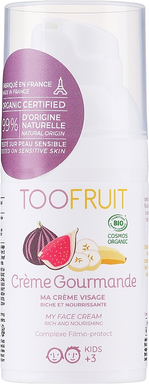 Odżywczy krem do twarzy dla dzieci do cery suchej - Toofruit Gourmet Cream Banana&Fig — Zdjęcie N1