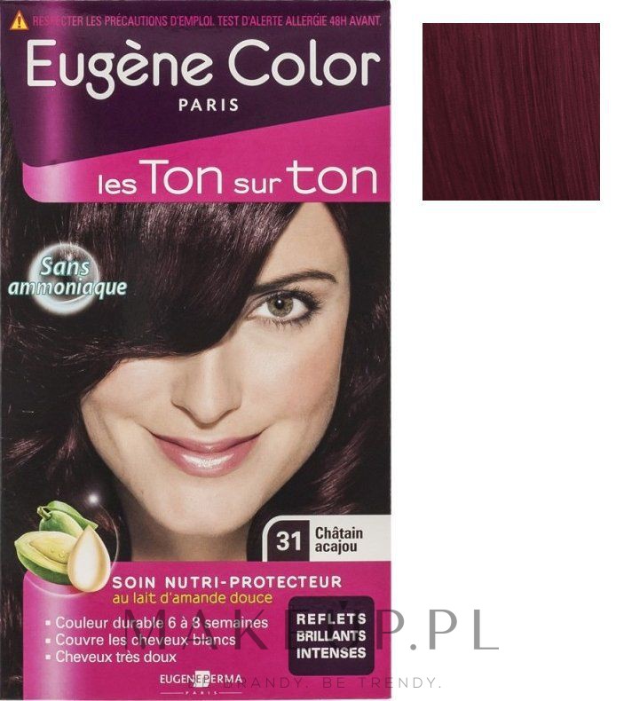 Odporna farba bez amoniaku do włosów - Eugene Perma Eugene Color Les Ton Sur Ton — Zdjęcie 31 - Chatain Acajou