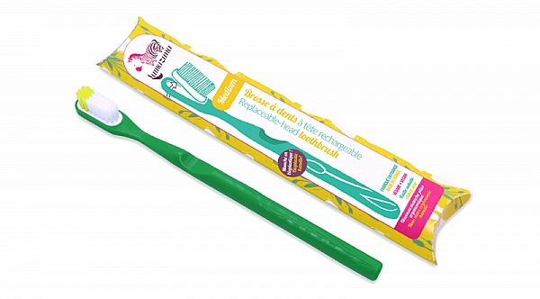 Miękka szczoteczka do zębów z wymienną główką, zielona - Lamazuna Toothbrush — Zdjęcie N1