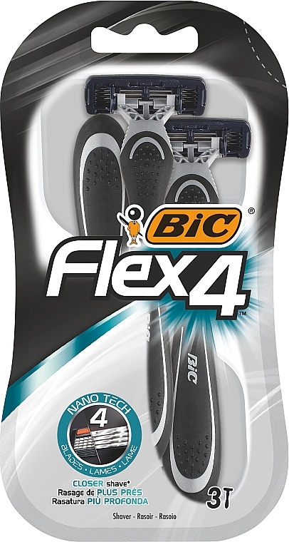 Maszynki do golenia dla mężczyzn Flex 4 Comfort, 3 sztuki - Bic — Zdjęcie N1