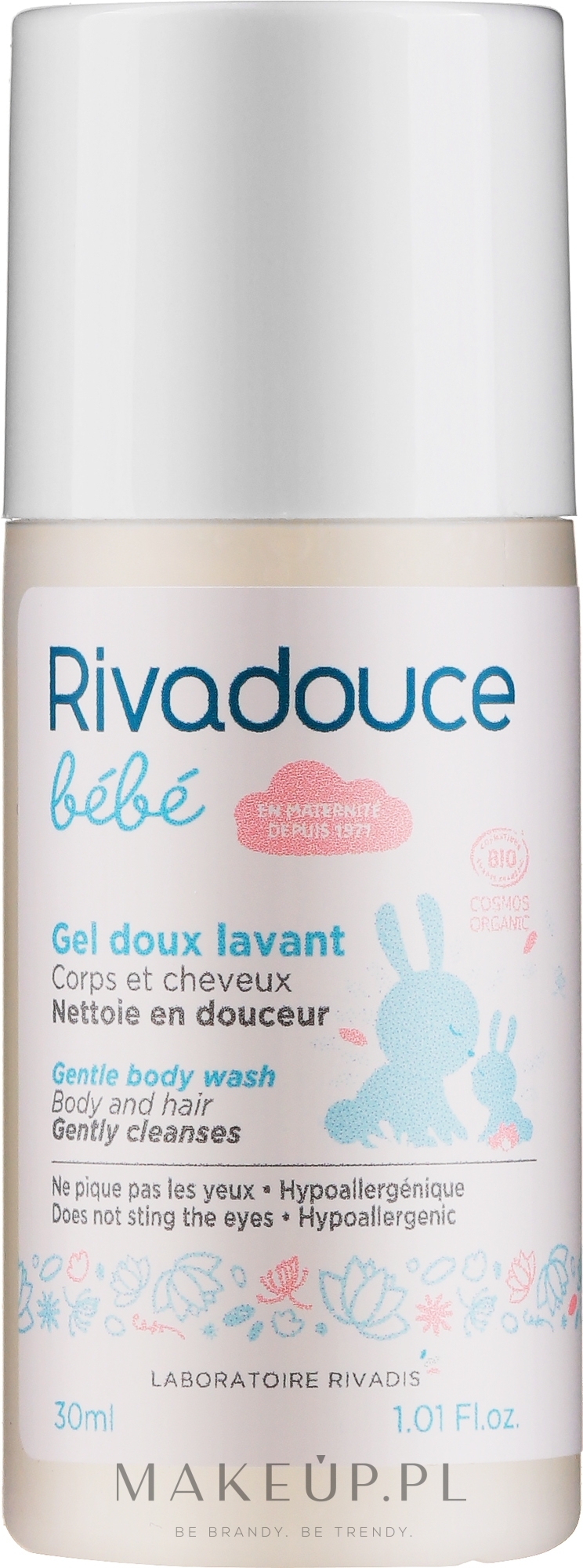 Delikatny żel do mycia ciała i włosów dla niemowląt i dzieci - Rivadouce Bebe Organic Gentle Cleansing Gel (travel) — Zdjęcie 30 ml