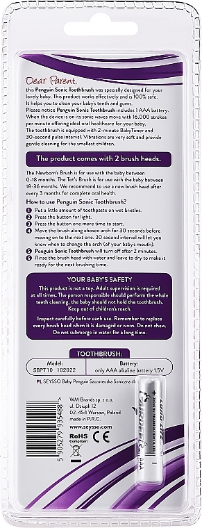 Szczoteczka do zębów dla dzieci 0-3 lat - SEYSSO Baby Toothbrush — Zdjęcie N2