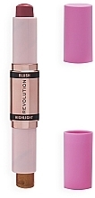 PRZECENA! Róż-rozświetlacz do twarzy 2 w 1 - Revolution Pro Duo Blush and Highlighter Stick * — Zdjęcie N2