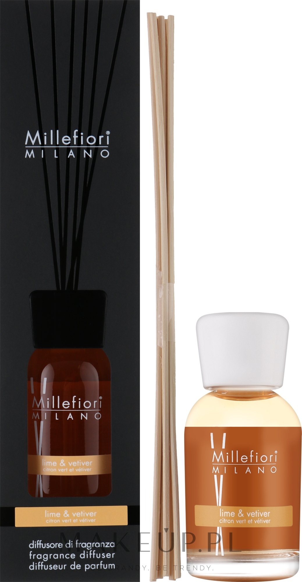 Dyfuzor zapachowy Limonka i wetyweria - Millefiori Milano Natural Diffuser Natural Lime & Vetiver — Zdjęcie 250 ml