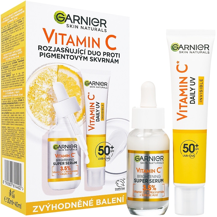 Zestaw - Garnier Skin Naturals Vitamin C Set (f/serum/30ml + f/fluid/40ml) — Zdjęcie N1