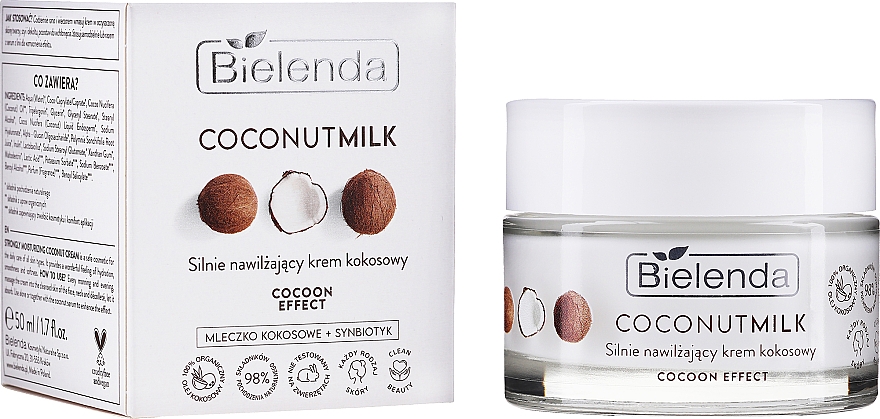 Silnie nawilżający krem kokosowy - Bielenda Coconut Milk Strongly Moisturizing Coconut Cream