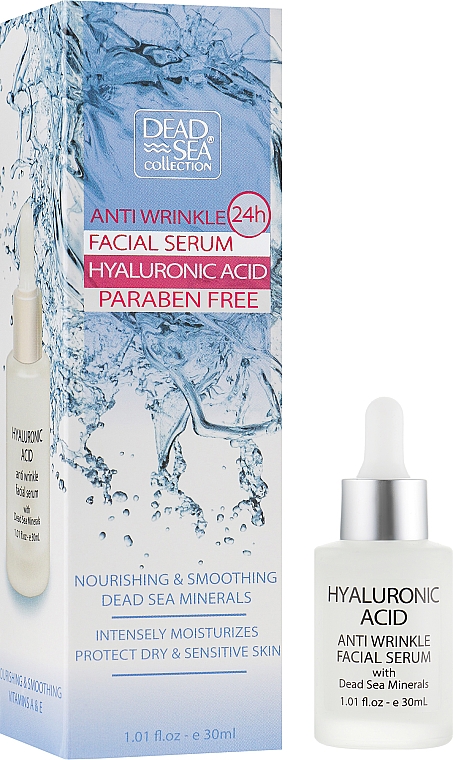 Bursztynowe serum przeciwzmarszczkowe na twarz, szyję i dekolt - Dead Sea Collection Hyaluronic Acid Facial Serum
