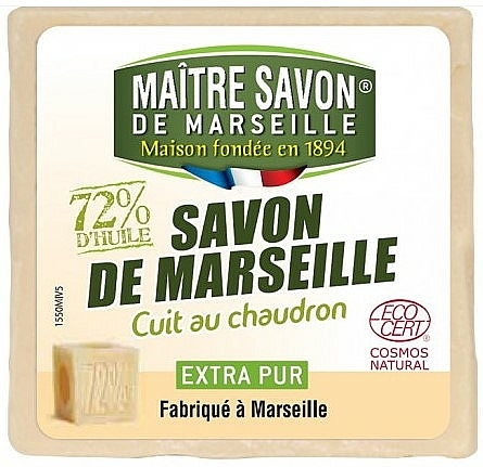 Naturalne mydło marsylskie - Maitre Savon De Marseille Savon De Marseille Ecocert Extra Pur Soap Bar — Zdjęcie N1