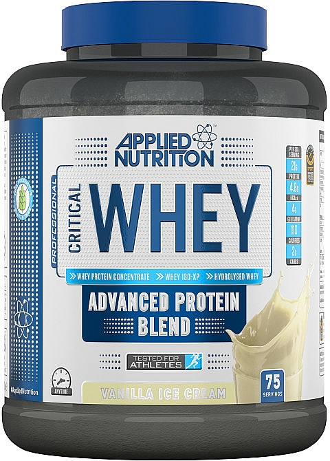 Mieszanka białek serwatkowych o smaku lodów waniliowych - Applied Nutrition Critical Whey Advanced Protein Blend Vanilla Ice Cream — Zdjęcie N1