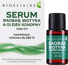 Serum do włosów z baobabem, biotyną i olejkiem konopnym - Bioelixire Hair Oil Serum — Zdjęcie N2