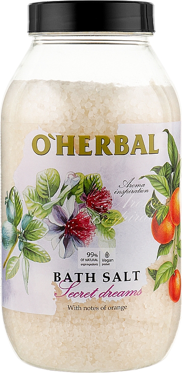 Sól do kąpieli o zapachu pomarańczy Sekretne sny - O'Herbal Aroma Inspiration Bath Salt — Zdjęcie N1