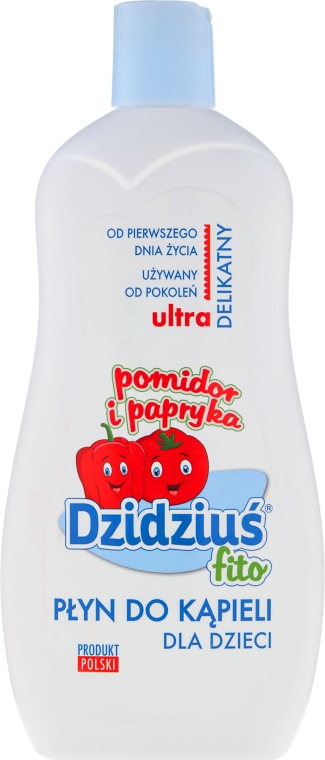 Ultradelikatny płyn do kąpieli dla dzieci od pierwszego dnia życia Pomidor i papryka - Dzidzius Fito — Zdjęcie N1