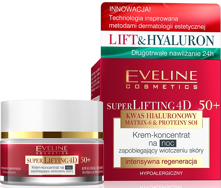 Krem-koncentrat na noc zapobiegający wiotczeniu skóry Super Lifting 50+ - Eveline Cosmetics — Zdjęcie N1